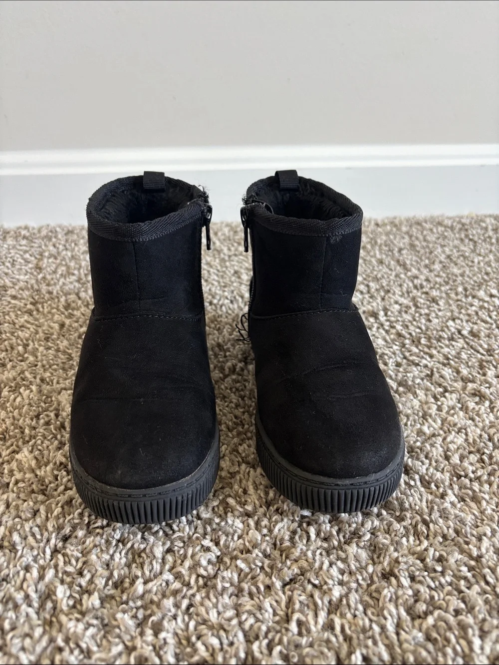 Cat & Jack Black Kids Zip Ankle Boots